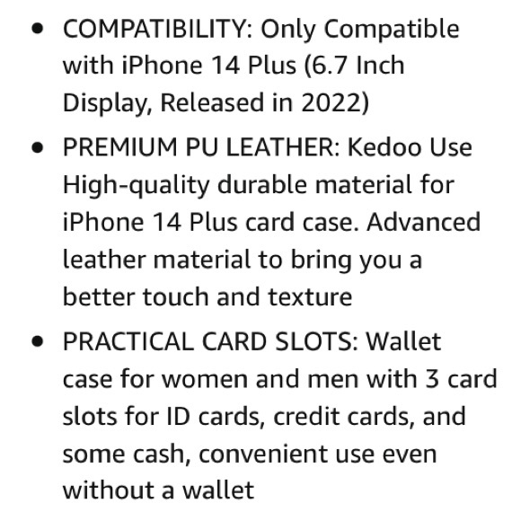 NEW iPhone 14 Plus Wallet Case With Card Holder - Picture 6 of 12